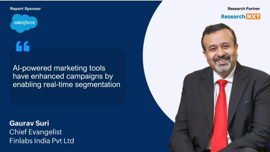 Gaurav Suri, Chief Evangelist at Finlabs, quoted in a ResearchNXT feature on AI in financial services
