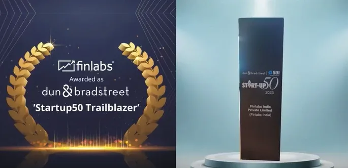 Finlabs awarded Dun & Bradstreet Startup50 Trailblazer, shown beside the trophy