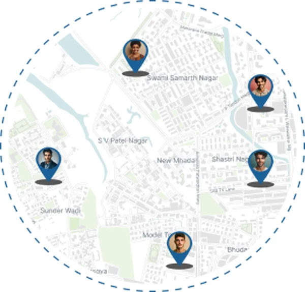Find an Advisor: financial professionals shown on a map near the investor
