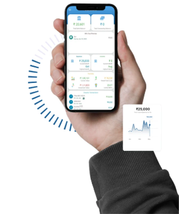 Fiscus expense management in the app, with spending charted